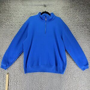 Top Of The World Shirt Mens XL Blue Half-Zip Sweatshirt Cotton Blend Casual Wear